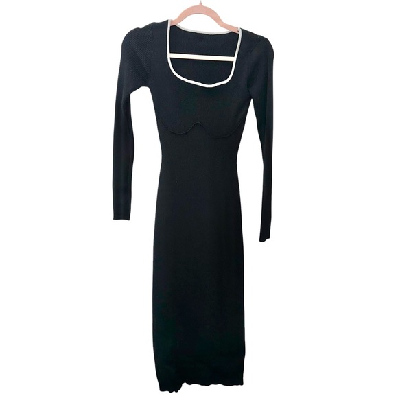 NWT commense black long sleeves bodycon dress size Small - Picture 1 of 5